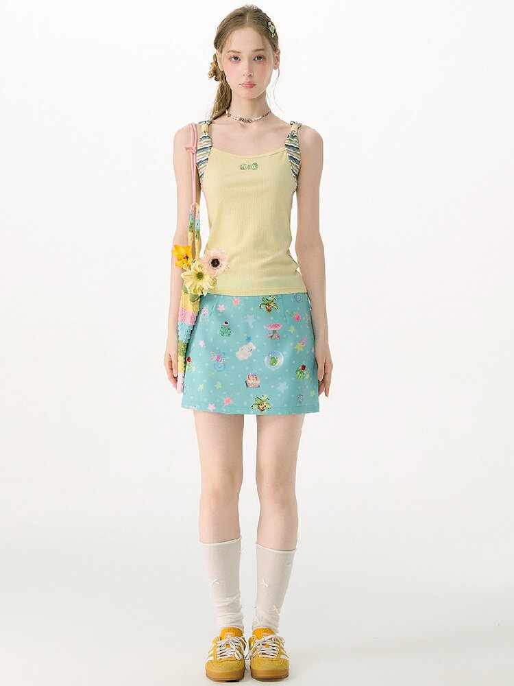 Summer Childlike Print Short Skirt【s0000017157】