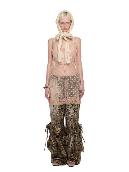 Lace See Through Halter Dress【s0000011602】