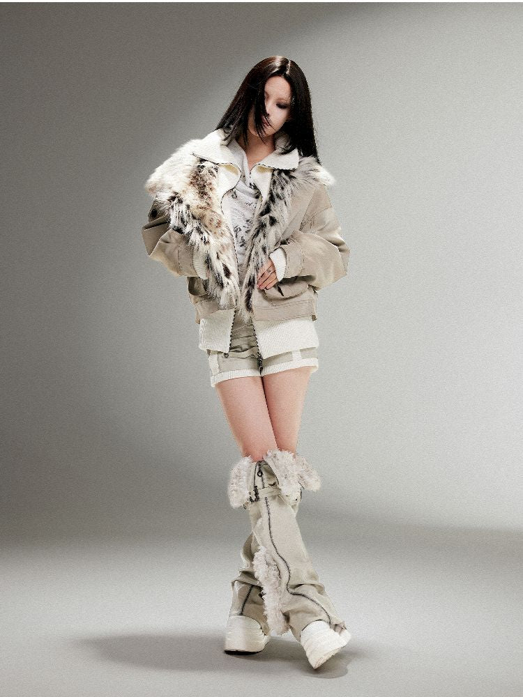 Fake Two Piece Pu Leather Jacket【s0000011252】