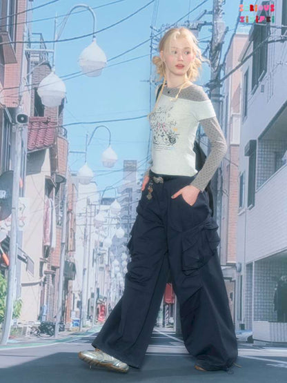 Dark Blue Functional Cargo Pants【s0000015424】