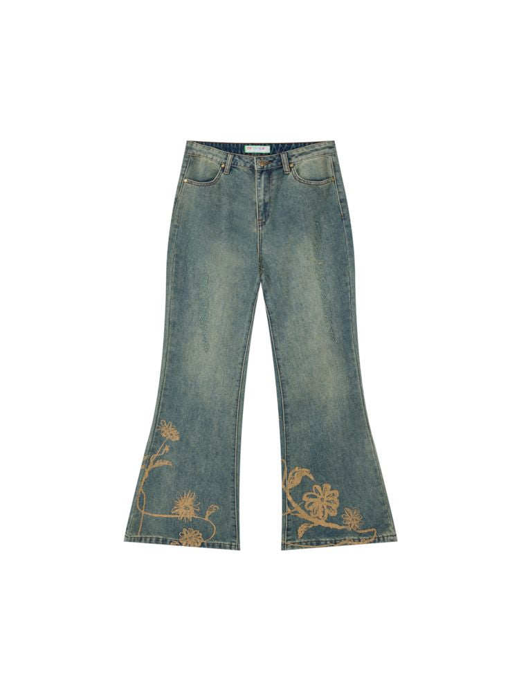 Printed Strait Flare Jeans [S0000010099]