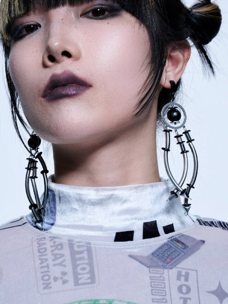 Futuristic Heavy Dark Punk Earring【s0000018837】