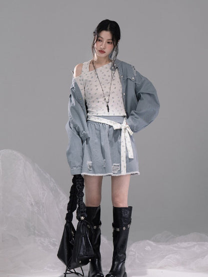 Flower Shadow White Knitwear【s0000015733】