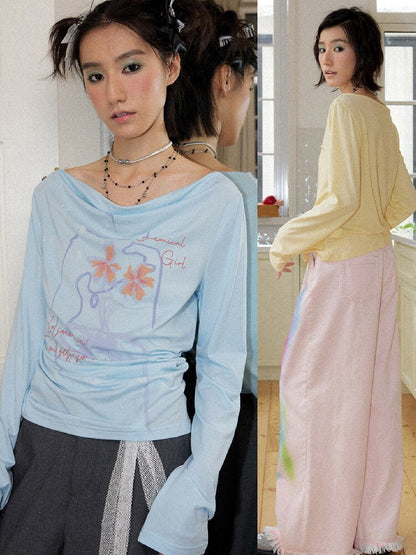 Printed Tencel Linen Loose Tee【s0000016654】