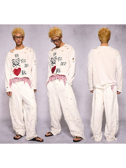 "I love you, love me" Torn Arro Pants【s0000019131】
