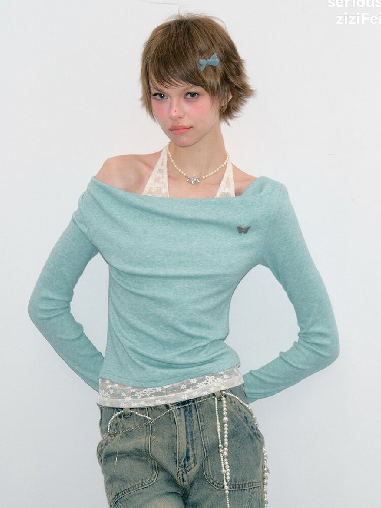 Gentle Swing Collar Knit Sweater Top【s0000017884】