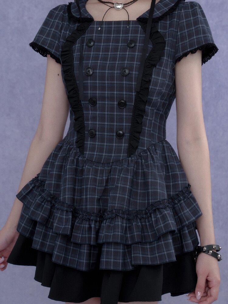 Lunar Eclipse Doll Breasted Dress【s0000017276】