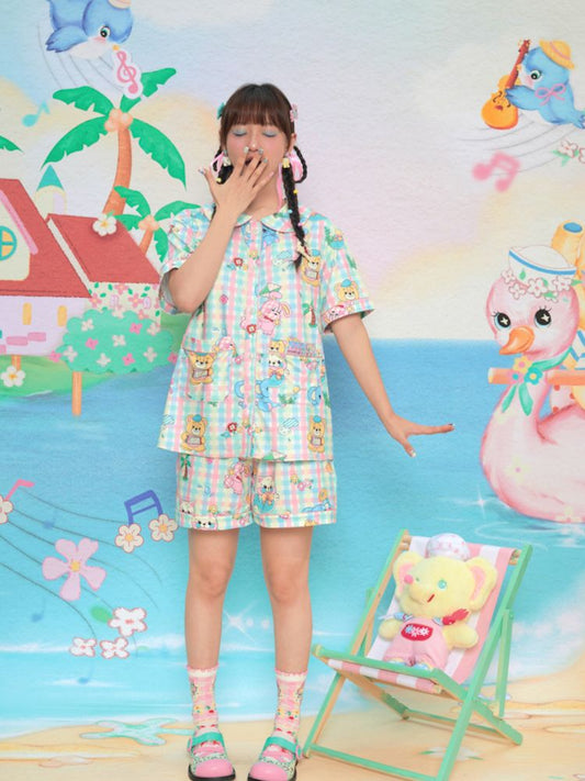 Soft Milk Silk Animal Print Pajama Set【s0000009068】