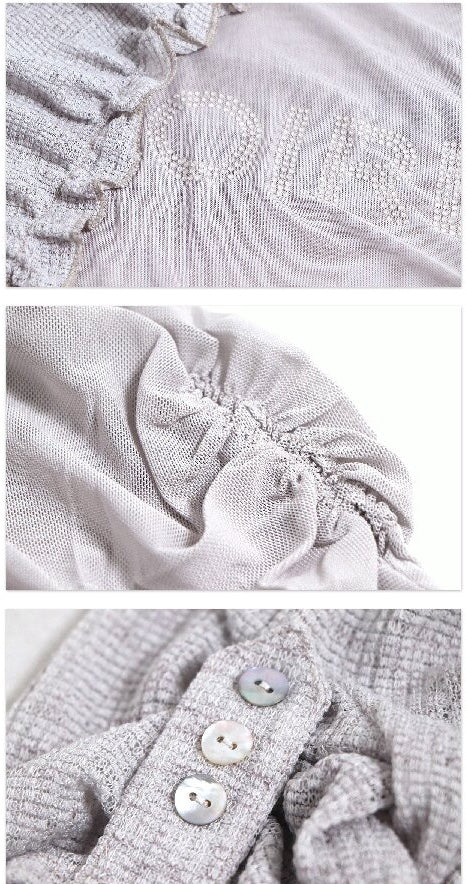 3-Tone Knitted Mesh Pleated T-Shirt【s0000016063】