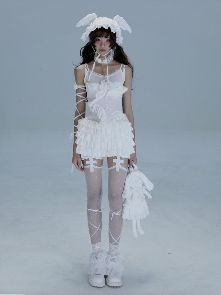 Ballet Style Slouchy Cake Lace Top【s0000013488】