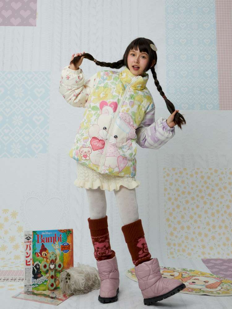 Cute Bear Print Padded Jacket【s0000015034】
