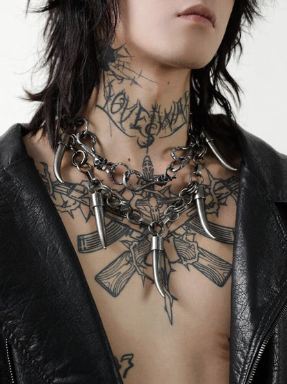 Retro Skull Lock Heavy Punk Chain【s0000018969】