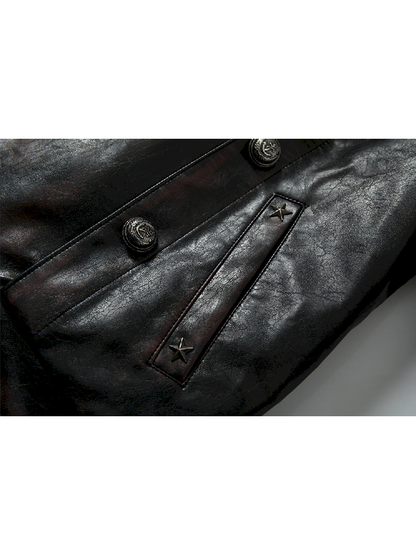 Rub Color Leather Jacket [S0000011223]