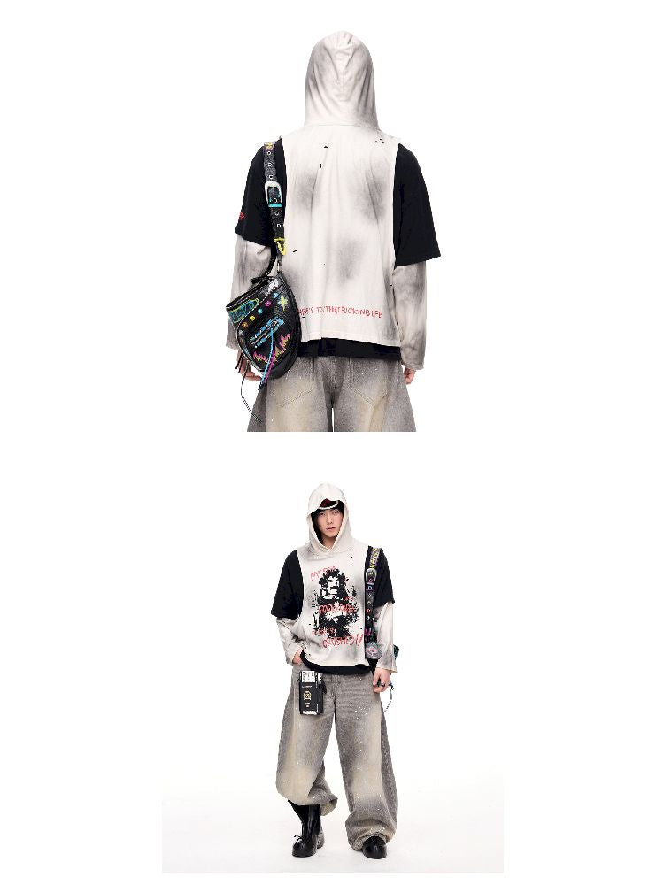 Color Rubbed Printed Long Sleeve Tee【s0000011696】