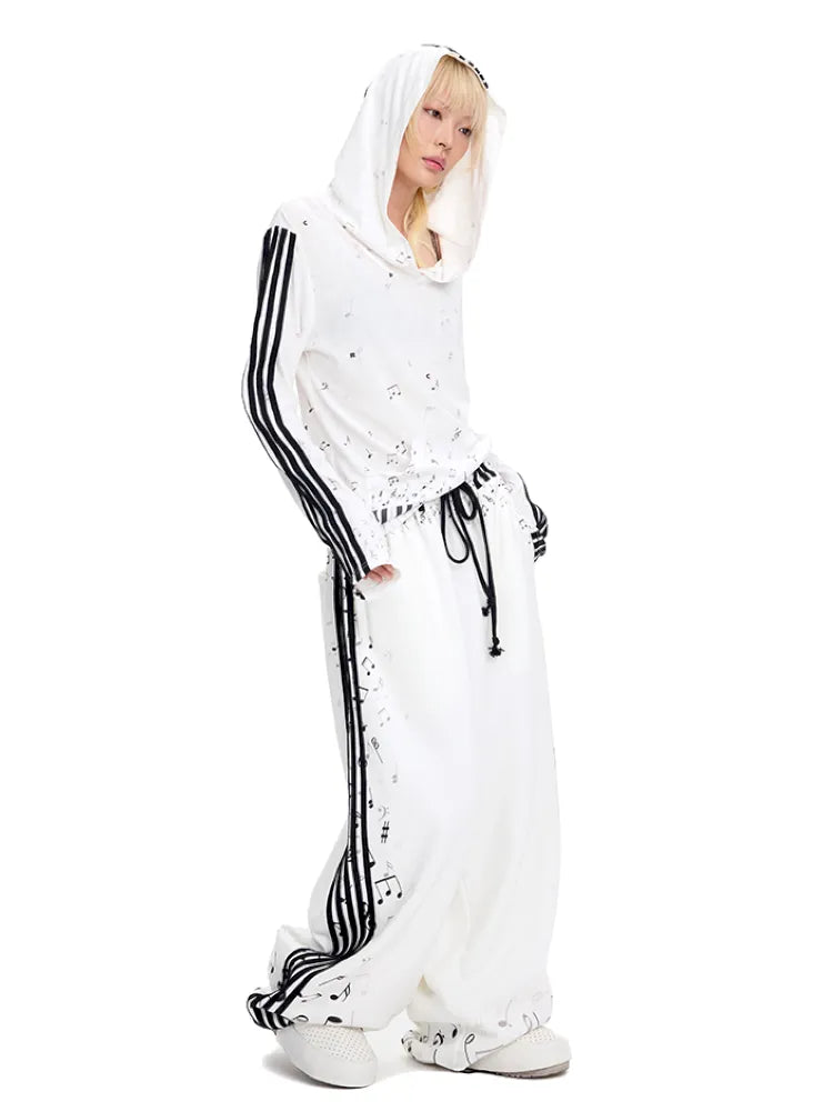 Sheet music notes Printed sweatpants【s0000014099】