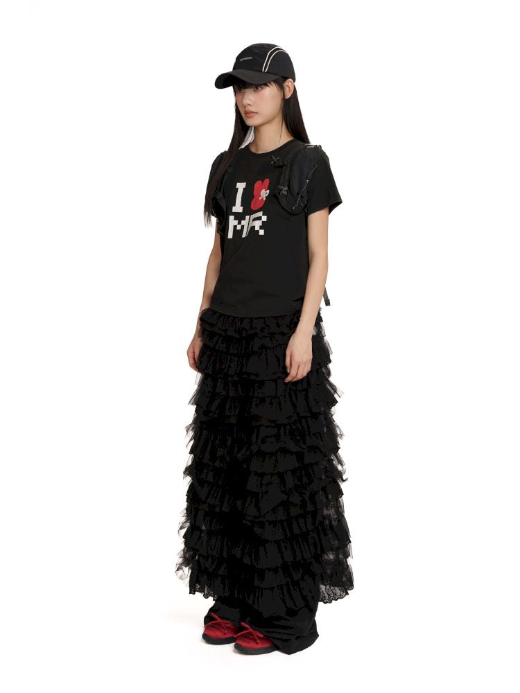 Lightweight cake-style midi skirt【s0000012568】