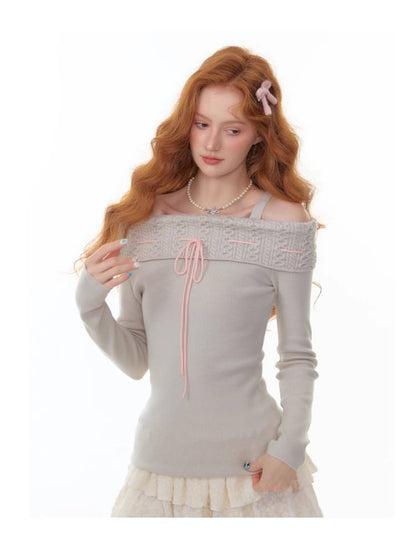 Off-Shoulder Straight-Neck Strapless Fitted Top【s0000014353】