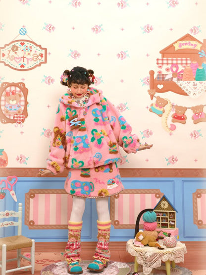 Pink Polar Fleece Lambswool Jacket【s0000015565】