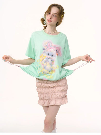 Rabbit Print Loose Tops【s0000012244】