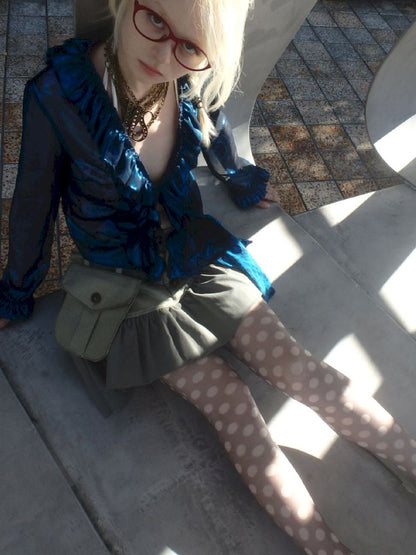 Polka dot print 10D ultra-thin stockings【s0000013175】