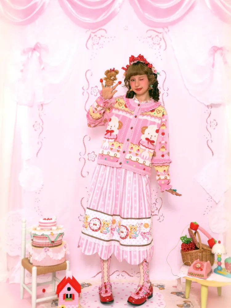 Sweet Pink Knit Cardigan Jacket【s0000014164】