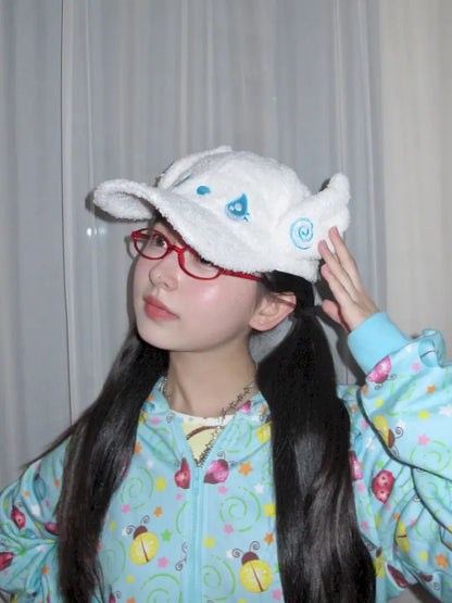 Towel Y2K White Duckbill Baseball Cap【s0000014196】