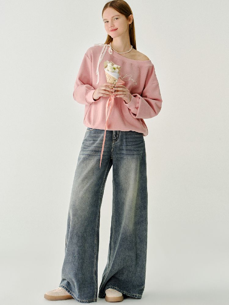 Old silhouette retro high-waisted jeans 【s0000011974】