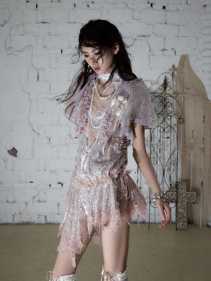 Vintage Court Chiffon Lace Cover-Up【s0000017244】