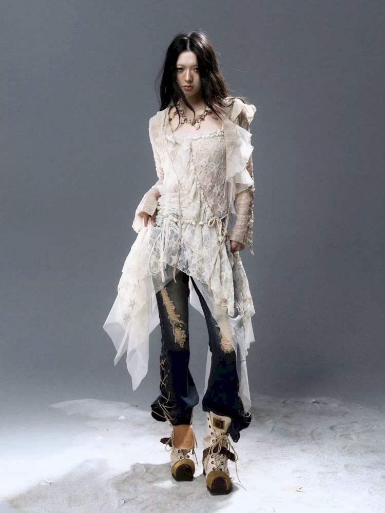 Ruffle Chiffon Cardigan【s0000012624】