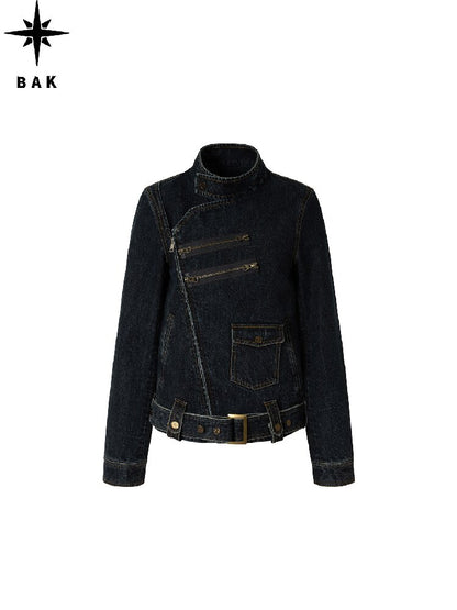 Distressed Texture Denim Jacket Top【s0000018545】