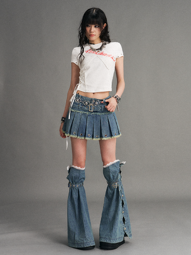 Lace Print Slim Short Sleeve T Shirt【s0000017771】