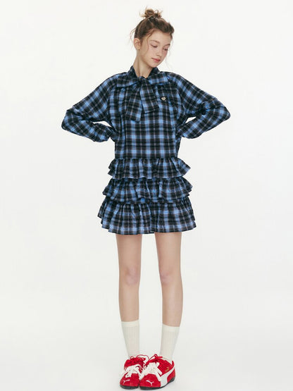 Twilight Rose Blue Plaid Dress【s0000015670】