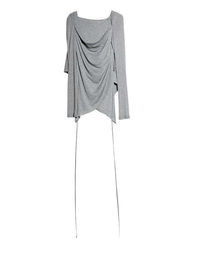 Pleated Sculptural Mock Two Shirt【s0000015191】