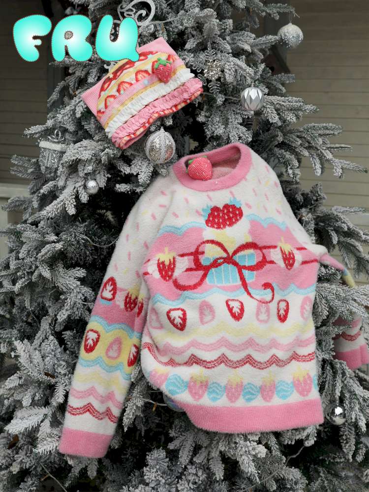 Pink Mink Hair Strawberry Sweater【s0000015103】