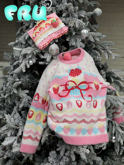 Pink Mink Hair Strawberry Sweater【s0000015103】