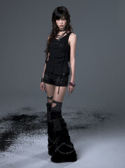 Knit Strappy Flared Legwarmers【s0000012443】