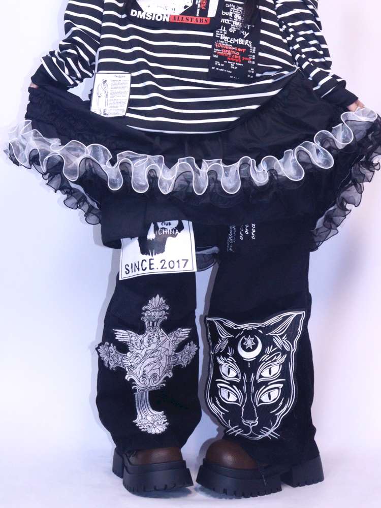 Patchwork A-Line Lace Long Skirt【s0000014625】