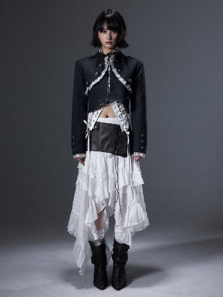 Romantic Punk Lace Patchwork Skirt【s0000018005】