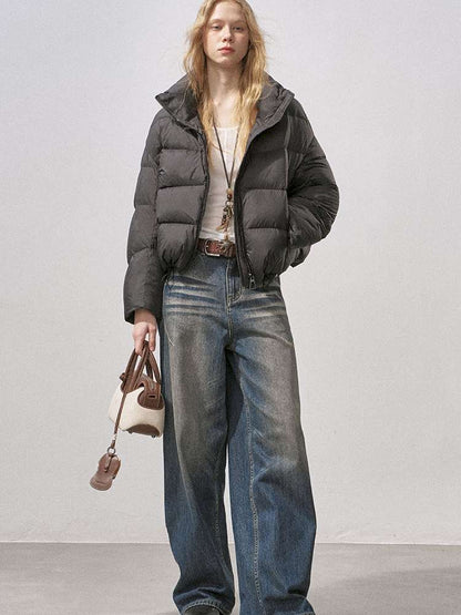 White Duck Down Ribbed Down Jacket【s0000015211】