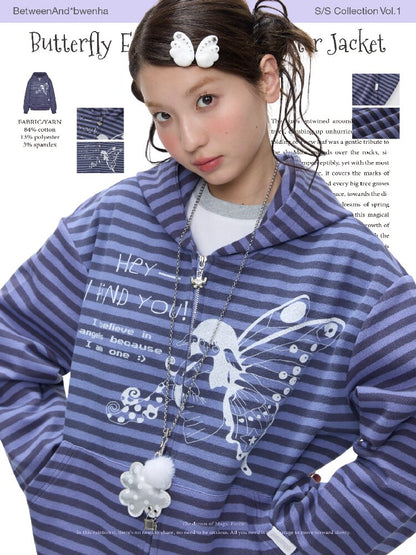 Vintage Striped Hooded Sweatshirt【s0000016380】