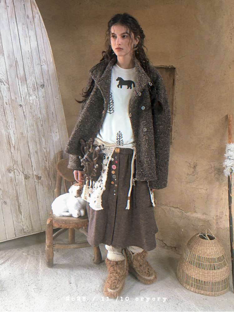 Striped Patchwork Pony Print T-Shirt【s0000014899】