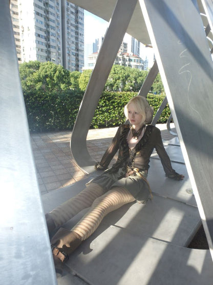 Striped irregular print 10D ultra-thin stockings【s0000013176】