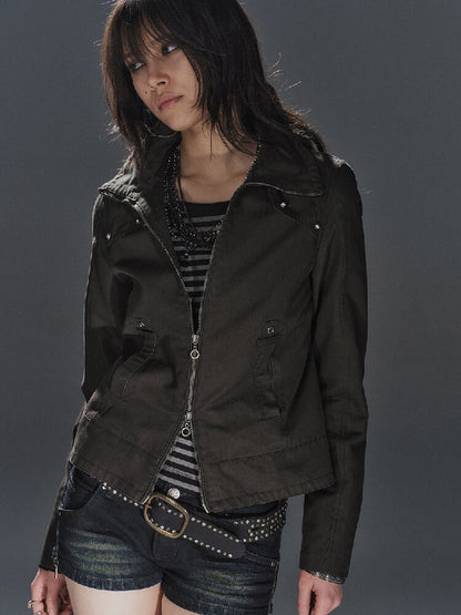 Metal Embellished Polarized Jacket【s0000016232】