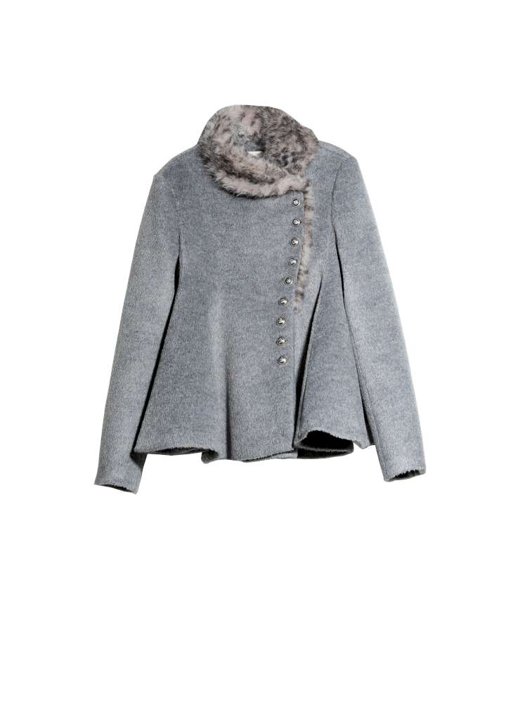 Leopard Fur Collar Tweed Jacket【s0000015184】