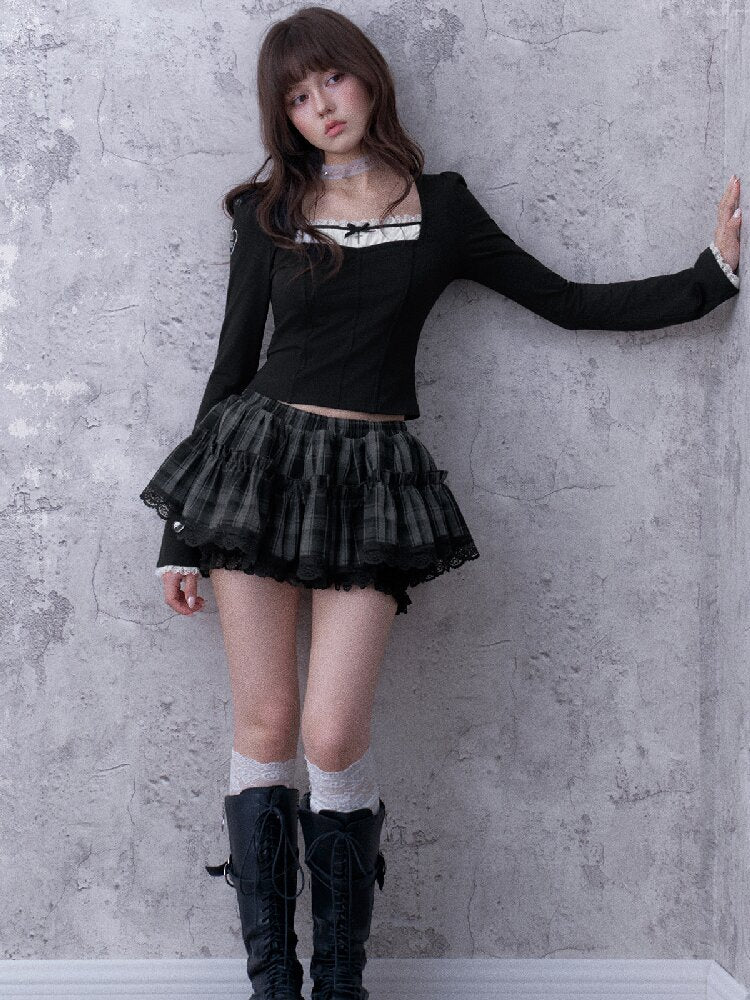 Faux Fishbone Fake Two-Piece Top【s0000017869】