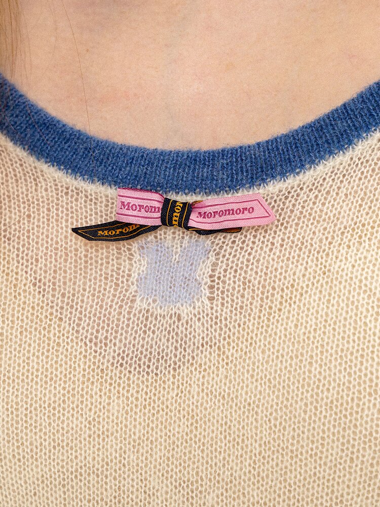 Contrast Striped Bow Knit Sweater【s0000016109】