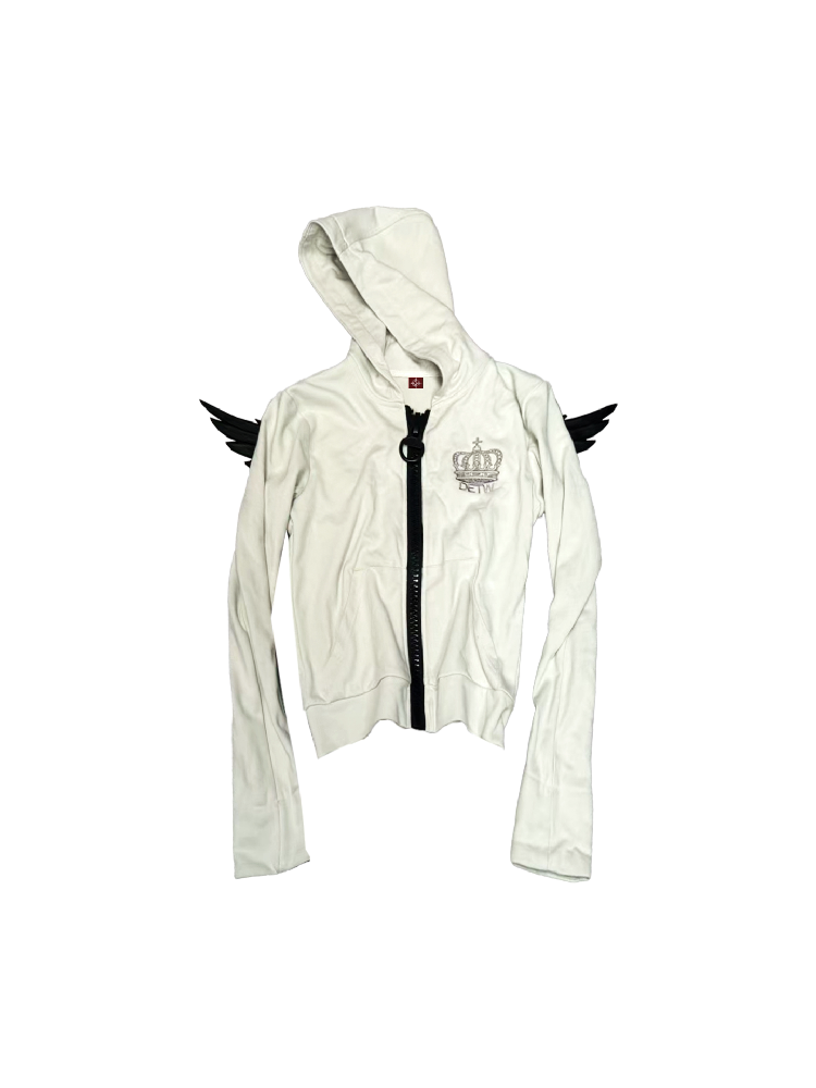Angel Wings Crown Zip Sweatshirt【s0000018344】