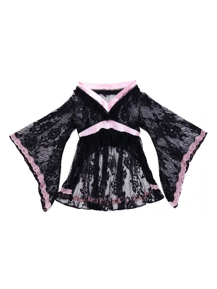 Lace Sheer Swallowtail Cover Up【s0000017140】