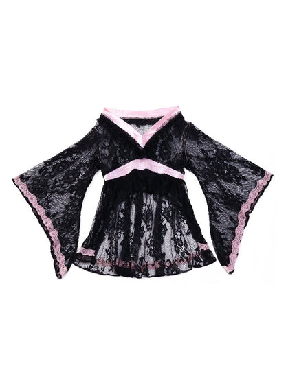 Lace Sheer Swallowtail Cover Up【s0000017140】