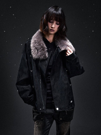 Vintage Suede Fur Collar Jacket【s0000019300】